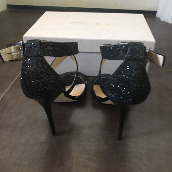 Jimmy Choo Heels / Sandals Lottie Black Glitter 39 - Picture 4 of 4
